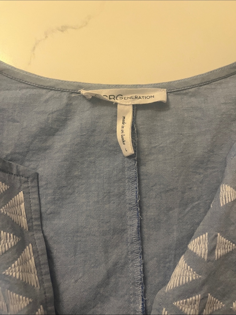 BCBGeneration Light Blue Embroidered V-Neck Top - Picture 2 of 5